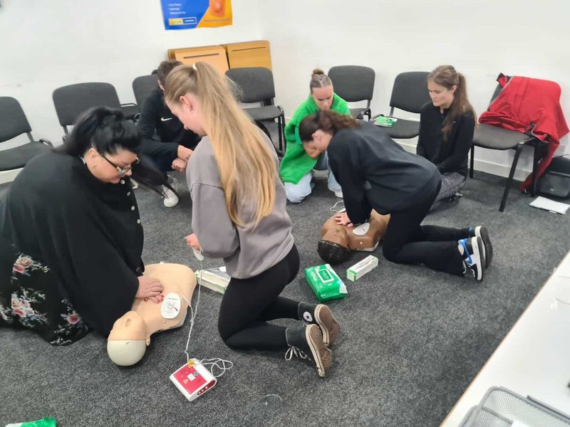 Practising infant and child first aid skills in Manchester