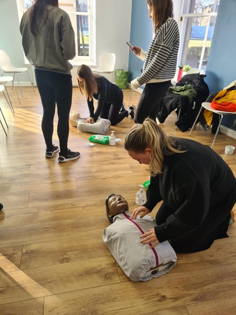 Small-group first aid training session in Manchester